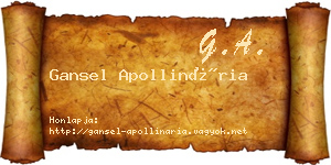 Gansel Apollinária névjegykártya